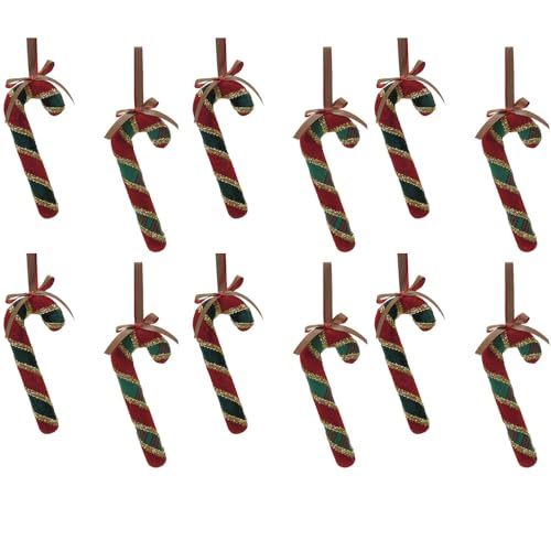 Set Di 12 Bastoncini Candy H17 Decorazioni Natalizie Scozzesi Albero Di Natale Rosse Addobbi Moderne