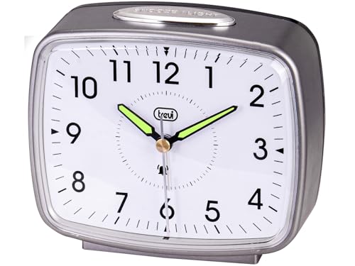 Trevi Sl 3098 Orologio Sveglia Al Quarzo Con Grande Quadrante Illuminato, Potente Suoneria A Campanello, Movimento Silenzioso Sweep E Tasto Snooze/Lig