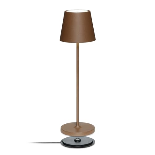 La Ville Lumière Suziev Lampada Led Da Tavolo Ricaricabile E Dimmerabile, Abat-Jour Wireless, Alluminio, Uso Interno/Esterno, 48H Autonomia, 3 Tempera