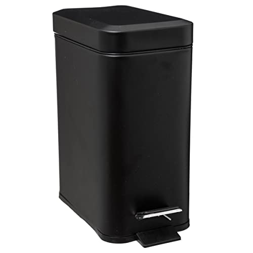 5Five - Bidone Rettangolare Soft Close In Acciaio Inox 5L Nero