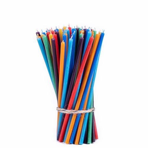 Danilovo Candele Di Cera D'Api (Multicolore) – Candele Ortodosse Per Preghiera Rituals Decorazione Da Tavolo 70 Pezzi (7 Colori, Altezza 16,5 Cm)