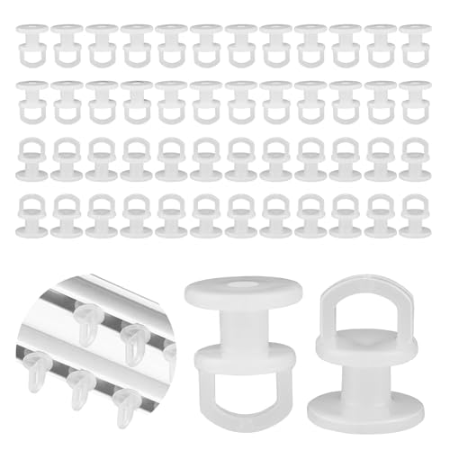 50 Pezzi Ganci Per Tende,Tende Scorrevoli Ganci,Gancetti Tende,Tenda Ganci Per Binario,Ganci Per Tende Plastica Bianca,Ganci Per Tende Rinforzati Per