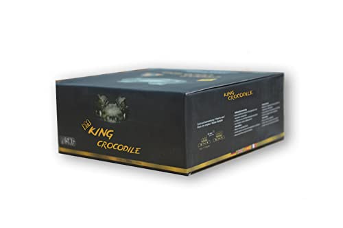 King Crocodile Carbone Di Cocco Con Lunga Durata, 28 X 28 Mm, Carbone Naturale Sostenibile, Poca Cenere, Basso Sviluppo Di Fumo, Carbone Per Barbecue,