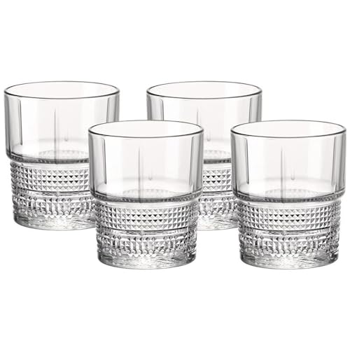 Bormioli Rocco Novecento Barware Dof - Set Di 4 Bicchieri Impilabili, 354,4 G, Colore: Trasparente
