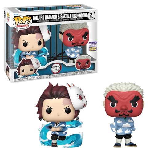 Funko Pop! Demon Slayer - 2 Confezioni Tanjiro Kamado E Sakonji Summer Convention 2023 (Limited Edition)