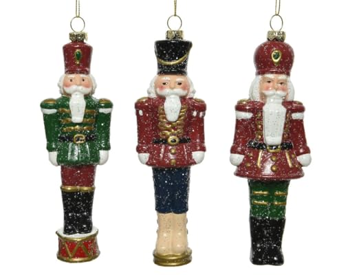 1Pz Addobbo Ornamento Soldatino Schiaccianoci 16.5 Cm In Metallo 3 Colori