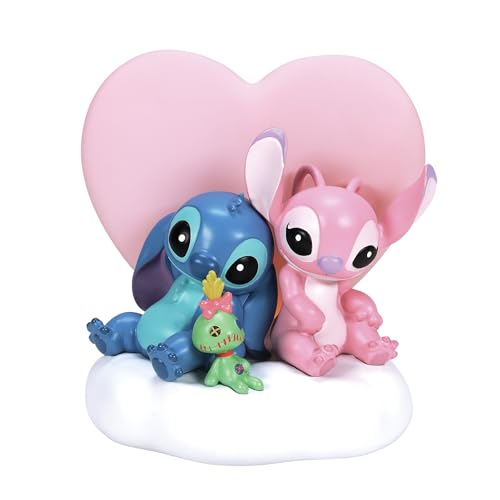 Enesco Disney Showcase, Statuetta Di Lilo E Stitch, Angelo E Cuore, 17,8 Cm, Multicolore