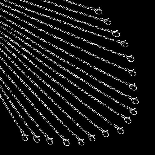 Nbeads 20 Fili 50Cm Catena Per Gioielli, Catena Per Cavi Con Chiusura A Moschettone In Acciaio Inossidabile Per Creazione Di Braccialetti Per Collana