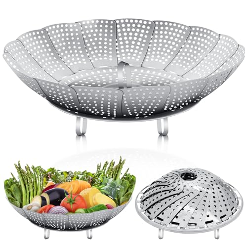 Royouzi Cestello Cottura A Vapore Acciai Inossidabili Cestello Pentola A Pressione Cucina Cestino A Vapore Pieghevole Della Maglia, Diametro 27 Cm, Ad