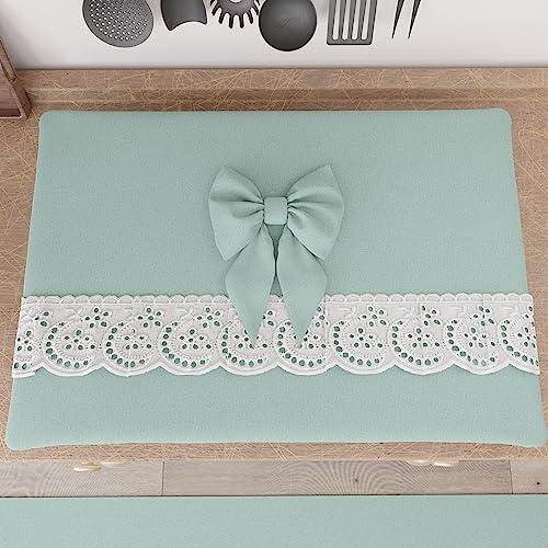 Petti Artigiani Italiani - Coprifornello, Coprifornello Elegante, Coprifornello Shabby Chic In Tinta Unita Con Balza In Pizzo Sangallo E Fiocchi, Copr