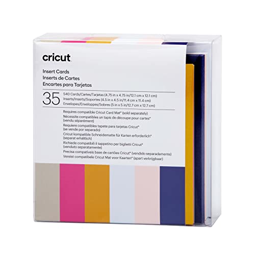 Cricut Insert Cards Sensei, Per L'Uso Con Il Tappetino Delle Carte, 12.1 Cm X 12.1 Cm (Taglia, Confezione Da 35, Carta, 12.1Cm X 12.1Cm Size S40), Uni