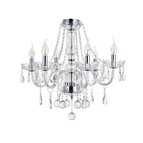 A1A9 Luci Lampadario Di Cristallo Maria Theresa, Vetro Trasparente K9 Cristallo 6 Bracci Plafoniera Led Illuminazione A Sospensione Per Soggiorno, Sal