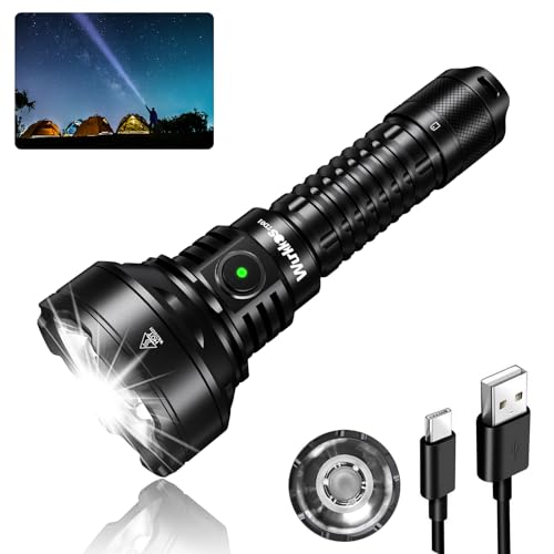 Wurkkos Tattica Torcia Led Ricaricabile - Td01 Torcia Led Super Luminose 2000 Lumens 1039 M Portata Più Lunga - Torcia Tattica Con Porta Tipo C Interr