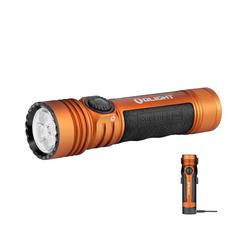 Olight Seeker 4 Pro Torcia Ricaricabile Professionale Luce Led, Alta Potente 4600 Lumen, Impermeabile Due Modalità Per Escursionismo, Campeggio Estern