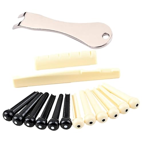 Perni Per Ponte Per Chitarra Acustica,12 Pezzi Perni Per Ponte 2 Pezzi Ponte Sella E Dado E Perni Del Ponte Estrattore Per Ponti Rimuovere Strumento P