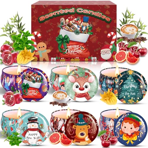Zqejefd Candele Profumate Set Regalo, Candele Profumate Di 6 Pezzi In Latta Decorativa,Candele Profumate Regalo,Set Candeled,Set Regalo Di Candele Pro