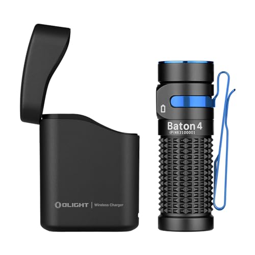 Olight Baton 4 Kit Torcia Edc Con Scatola Di Ricarica Di Piccole Dimensioni Ad Alta Luminosità 1300Lm Pulsanti Laterali In Metallo Adatta A Casa O In 