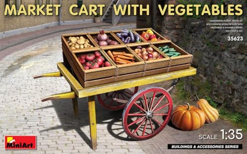 Kit Da Montare In Scala Compatibile Con Market Cart With Vegetables Kit 1:35 Miniart Min35623