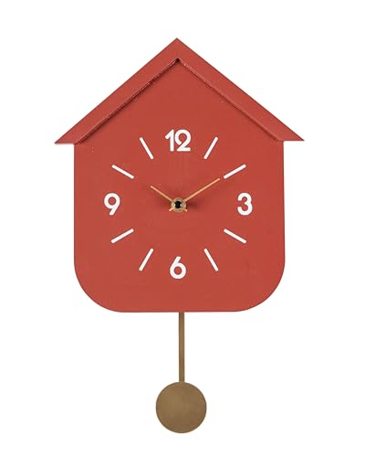 Bizzotto Orologio Parete Home Colore Mattone Con Pendolo H37,5 Cm