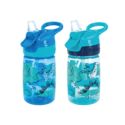 Nuby Incredible Gulp, Borraccia Per Bambini, Con Manico Per Il Trasporto, Lavabile In Lavastoviglie E Adatto Al Microonde, Per 18 Mesi (Dinosauri, Con