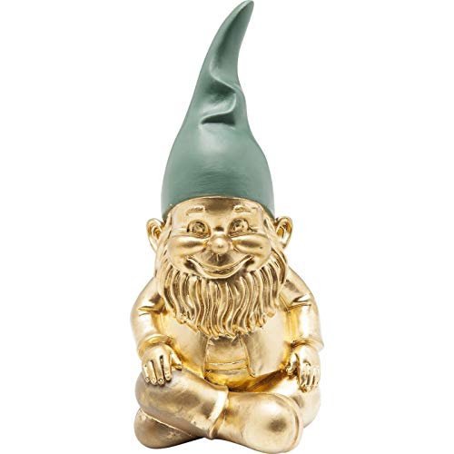 Kare Design Figura Decorativa Nano, Oro/Verde Menta, Seduto, Decorazione Giardino, Idea Regalo, 19X9X9Cm (A/L/P)