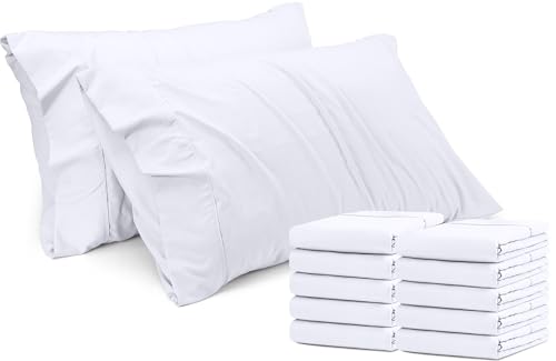 Utopia Bedding 12 Federe In Microfibra Spazzolata (King Size, Bianco)