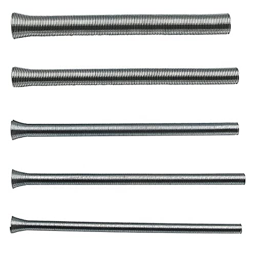 Tiardey 5 Pezzi Piegatubi A Molla Kit Piegatubi Da 1/4,5/16,3/8,1/2,5/8 Pollici Per Tubi In Acciaio A Parete Sottile In Rame E Alluminio