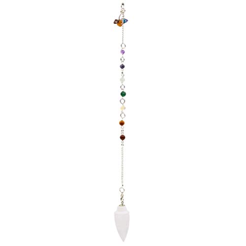 Zen Et Ethnique Pendolo Selenite A Forma Di Goccia Con Catena Chakra
