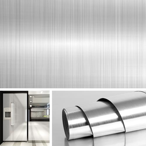 Livelynine Carta Da Parati In Acciaio Inox Pannelli Retro Cucina Pvc Carta Adesiva Per Cucina Frigoriferi Lavastoviglie Frigo Paraschizzi Adesivo Cuci