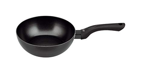 Elo Padella Wok - Wok Induzione - Wok Piano Cottura - Wok Antiaderente - Wok Alluminio Pressato - Wok Con Dosatore Olio - 24X7,5Cm - 1Pz.