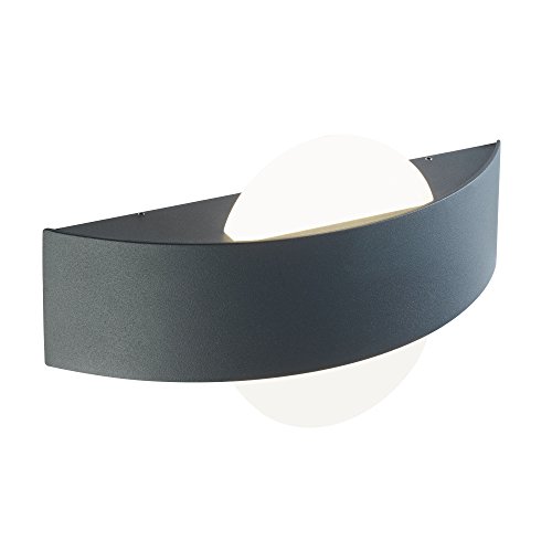 Applique A Led 10W Con Diffusore Ovale Dexter - Grigio Grafite