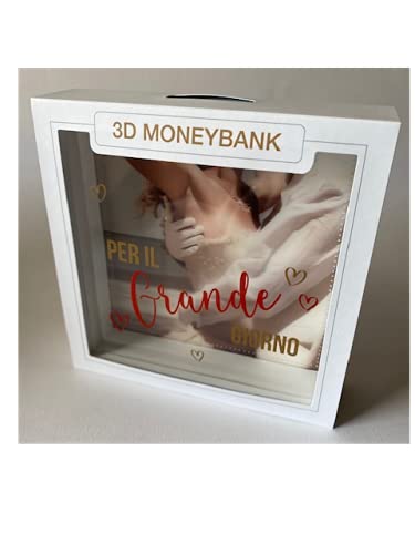 Salvadanaio 3D Money Banks “Per Il Grande Giorno” Cm 16X16 Legno
