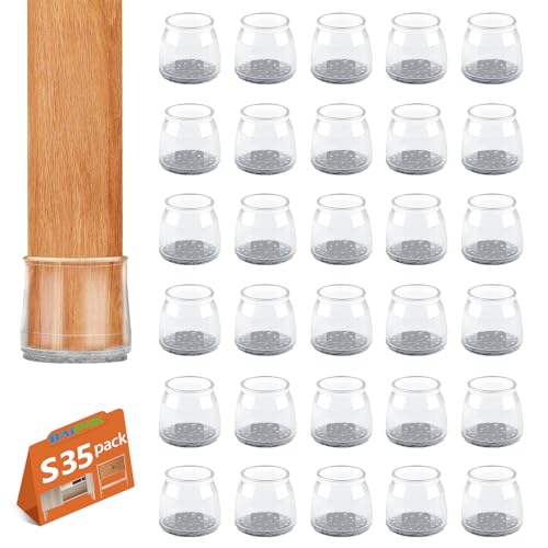 35 Pezzi Gommini Per Sedie Rotondi, Baipok Tappi Piedini Per Sedie Silicone, Proteggi Gambe Per Mobili, Elastiche, Protezione Antigraffio(23-31Mm)