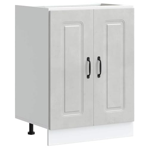 Vidaxl Mobile Base Lavello Kalmar Grigio Cemento 60X46X81,5 Cm