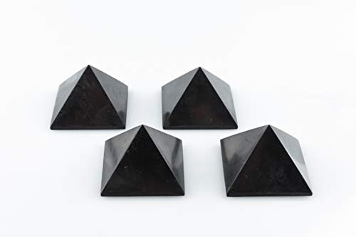 Sn Naturstein Ug - Shungite Piramide Lucida | Pietra Preziosa E Curativa Originaria Della Carelia - Protezione Radiazioni Cellulare E Emf - 5 Cm X 4