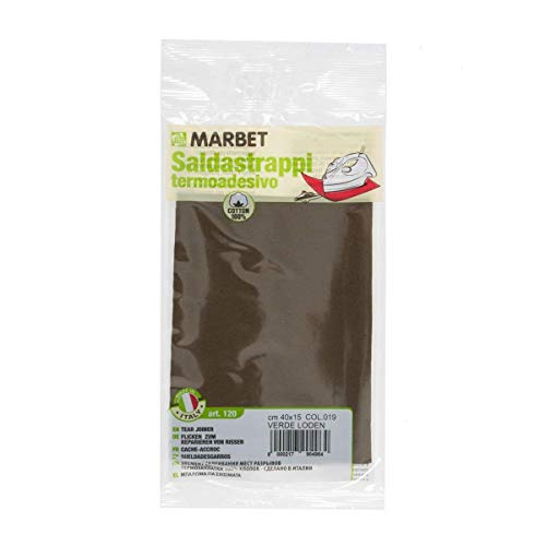 Saldastrappi Termoadesivo Marbet 40 X 15Cm Cotone Copri Strappi Buco Verde Loden Rammendare Rinforzo Rammendo