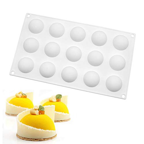 Xiaoshenlu Stampi Silicone Stampi Per Dolci Per Cioccolato Torta Gelatina Cubetti Di Ghiaccio,15 Fori Forma Di Semicerchio