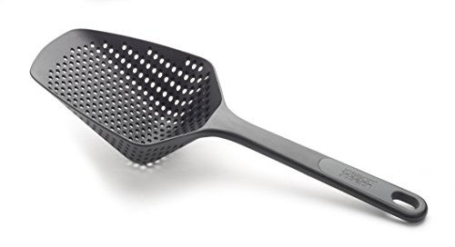 Joseph Joseph Scoop Plus Cucchiaio Scolapasta, Scola E Servi, Resistente Al Calore Fino A 200°C, Lavabile In Lavastoviglie, Nero, Grande