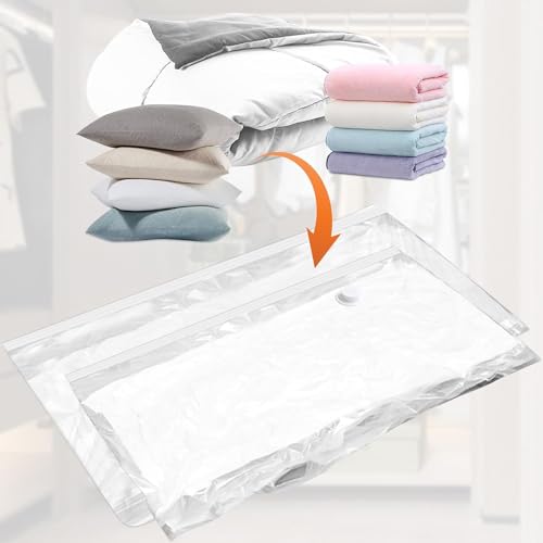 Sacco Sottovuoto Materasso Matrimoniale, Sacchi Sottovuoto Piumoni, Rotezione Per Materasso Riutilizzabili Spazio Di Risparmio (130X240Cm)