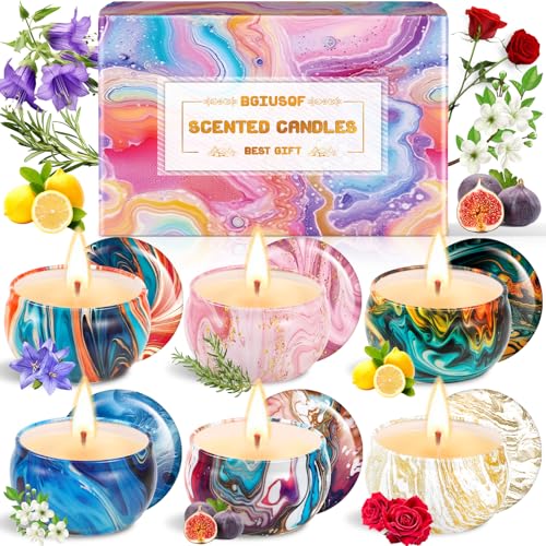 Bgiusqf 6 Pezzi Candele Profumate, Candele Profumate Bomboniere, Set Candele Profumate, Candele Profumate Regalo Set Per Le Donne, Per Anniversario Ma