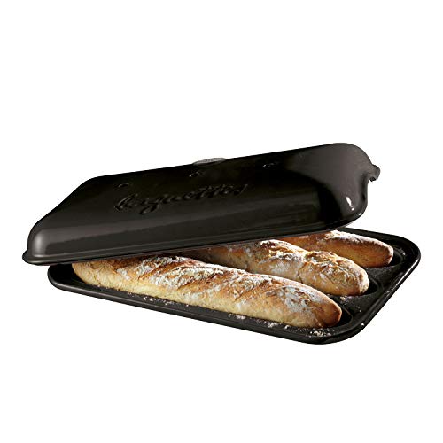 Emile Henry Eh799506 Baguettes Stampo Con Imballaggio Rinforzato, Carbone