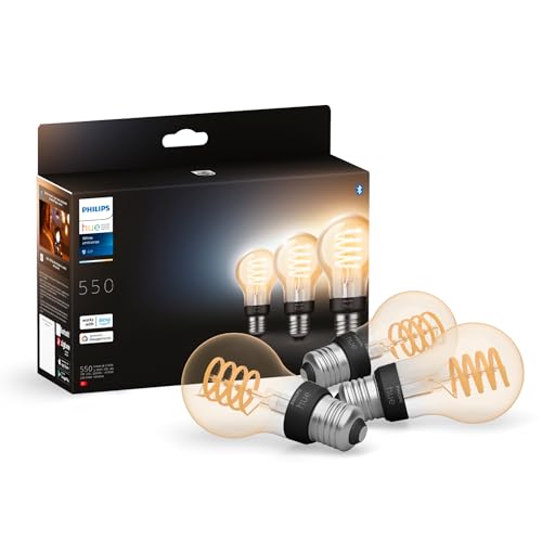 Philips Hue White Ambiance, Lampadina Smart Filamento, Luce Bianca Da Calda A Fredda, E27, 7W, Dimmerabile, Bluetooth