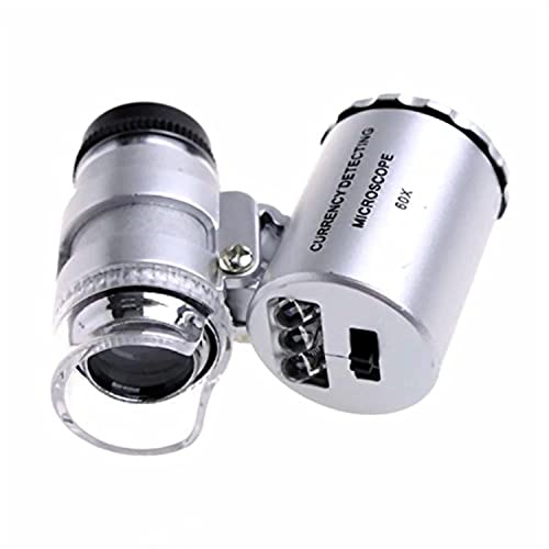 Goliton Mini Microscopio Tasca Magnifier 60X Tenuto In Mano Del Gioielliere Led Lente Di Ingrandimento Della Lampada