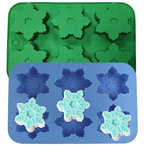 Jahemu Stampo Fiocco Di Neve Silicone, Christmas Stampi Per Muffin Cake Mooncake, Pentole A Forma Di Biscotti Al Budino Di Gelatina Cioccolatini Artig