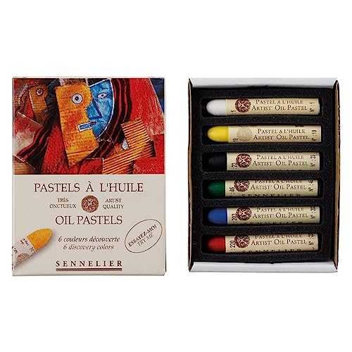 Sennelier Discovry - Pastelli A Olio, 6/Pkg, Legno, Metallo, Rosso, 6 Pezzi (Confezione Da 1)