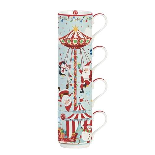 Easy Life Set 4 Tazze Impilabili Christmas Friends