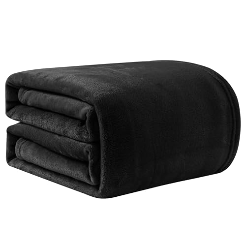 Good Nite Plaid Coperta Pile Singolo 150 * 200 Cm - Coperta Plaid Super Morbida, Coperta Calda Invernale, Per Plaid Divano, Copriletto, Nero
