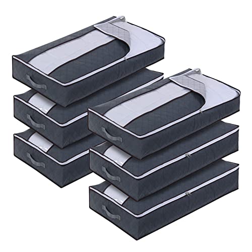 Tavada 6 Pcs Contenitore Sottoletto Pieghevole,Pieghevole Scatole Per Armadio Salvaspazio Con Manico,Contenitori Per Vestiti Sotto Il Letto,Per Vestit