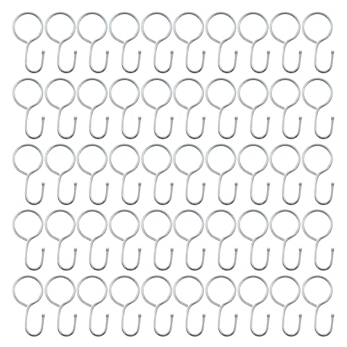 Umchu 50 Pezzi Ganci Tende,Ganci Per Tende, Ganci Per Tende In Un Unico Pezzo,Ganci A S Per Tende,Tenda Per Porta, Tenda Per Finestra E Tenda Per Docc