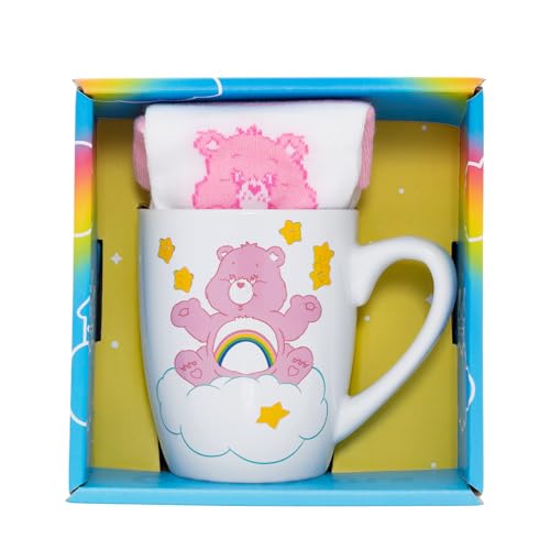 Pyramid International Care Bears (Cheer Bear) - Set Di Tazze E Calzini Femminili - Adorabile Design Con Orsacchiotto Allegro, Include Calzini Comodi